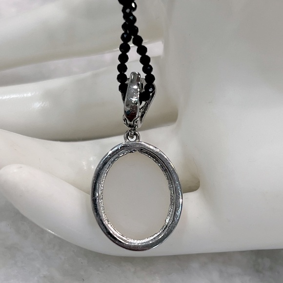 Pearl Shimmer Drusy Quartz with Thai Spinel Bead Necklace - Picture 12 of 13